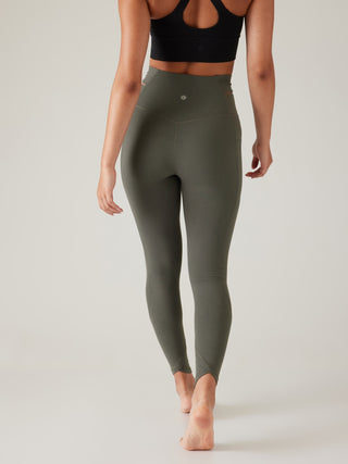 Leggings Talle Alto con Detalle Tiras, Verde