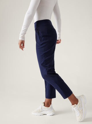 Pantalón de Talle Alto con Bolsillos, Azul Oscuro