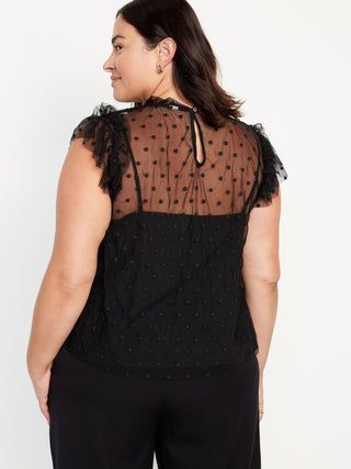 Blusa Transparente con Volantes