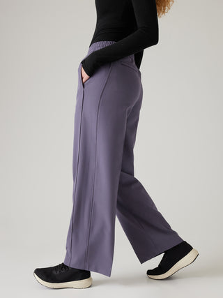 Pantalón Cintura Elástica con Bolsillos, Morado