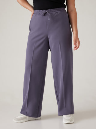 Pantalón Cintura Elástica con Bolsillos, Morado