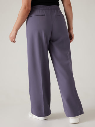 Pantalón Cintura Elástica con Bolsillos, Morado