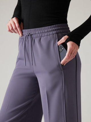 Pantalón Cintura Elástica con Bolsillos, Morado