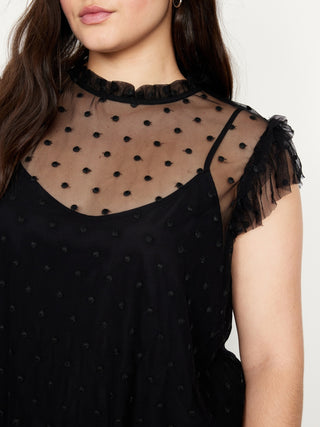 Blusa Transparente con Volantes