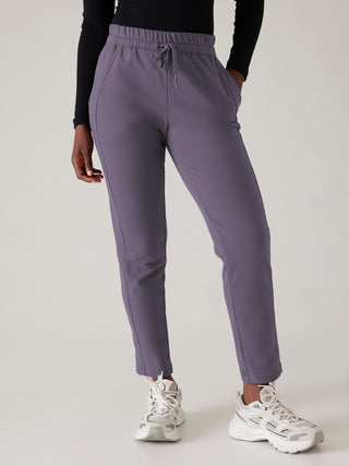 Pantalón con Cintura Elástica y Bolsillos, Morado