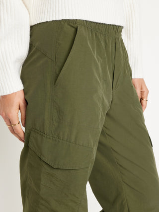 Pantalón Cargo con Cremallera Talle Alto