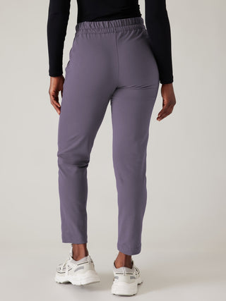 Pantalón con Cintura Elástica y Bolsillos, Morado