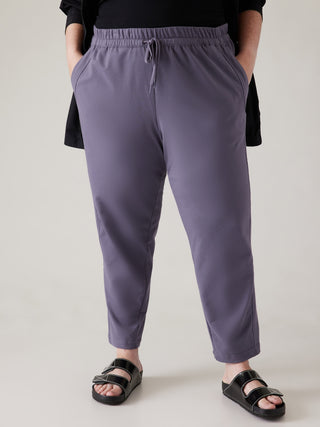 Pantalón con Cintura Elástica y Bolsillos, Morado