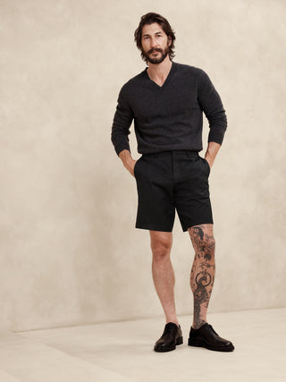 Short Corte Recto con Bolsillos, Negro