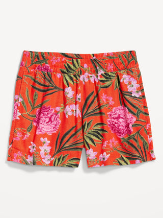 Short de Mezcla de Lino Talle Alto Estampado