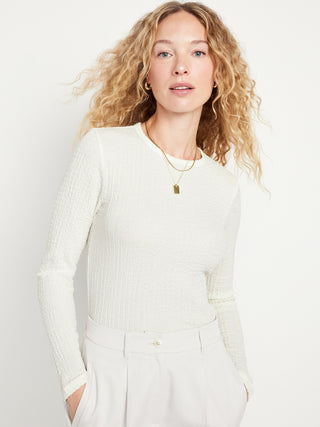 Top Cuello Redondo con Textura