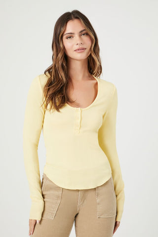 Top Henley de Punto Acanalado