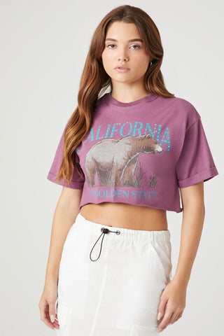 Camiseta Corta con Gráfico de California